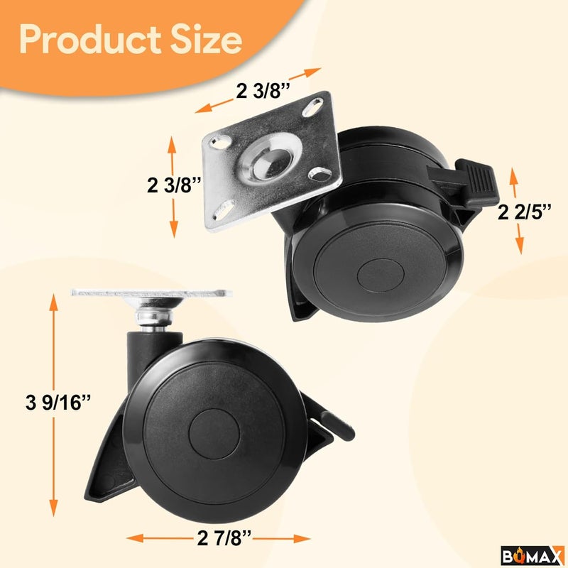 BQMAX 69828 Grill Wheels for Weber Spirit 200/300 Series Grills (2013 and Newer), 69828 Locking Caster with Up Front Controls for Weber Spirit Grill Parts E-310 E-210 for Weber Grill Wheels Replacement - Image 3